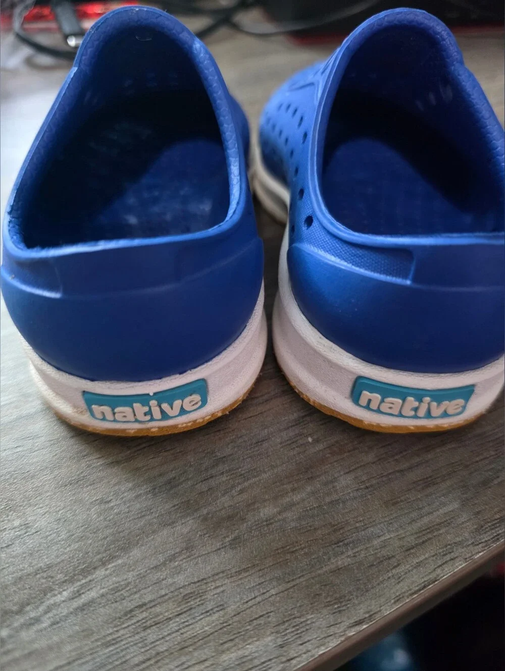 Native Shoes Robbie Sugarlite sneakers in the Victoria Blue colorway: Size C6